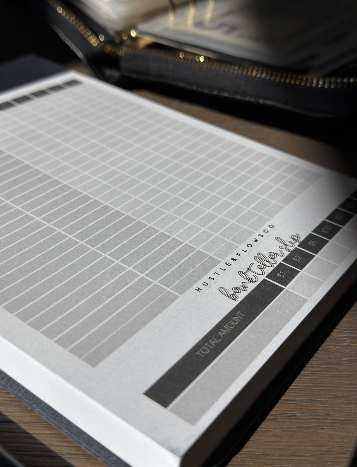 Gray 2-in-1 A6 Cash Planning Sheet + Bank Teller Tear-Off