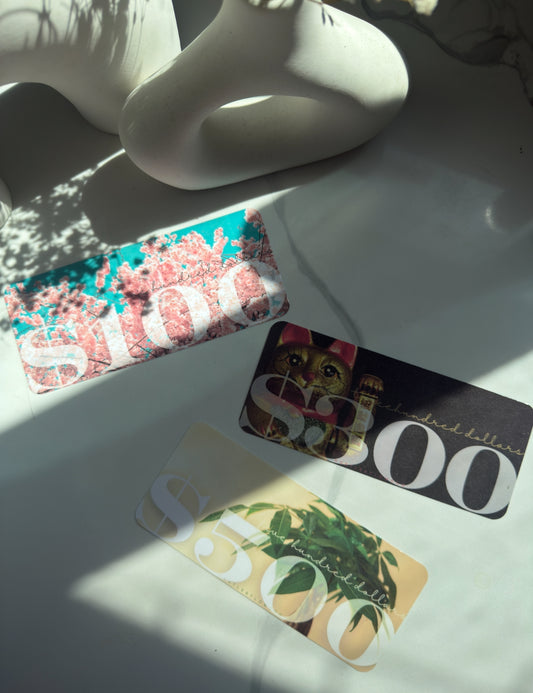 Laminated A6 Placeholders $100 $300 or $500 (set of 3)