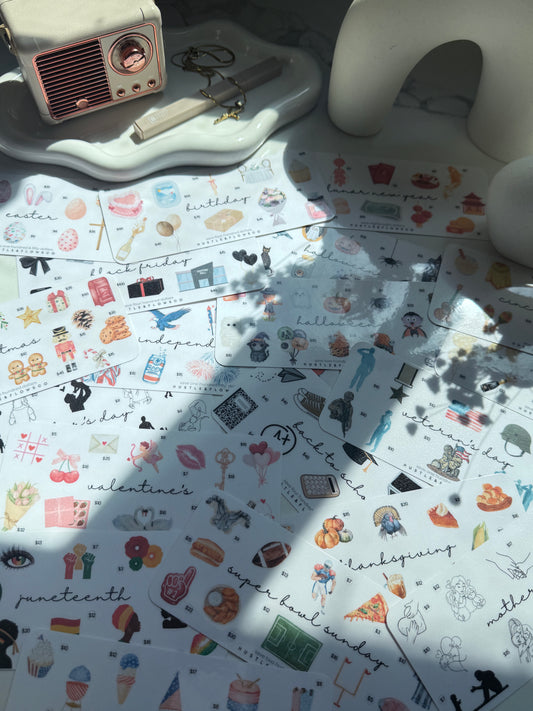 A6 laminated ALL holiday saving challenges